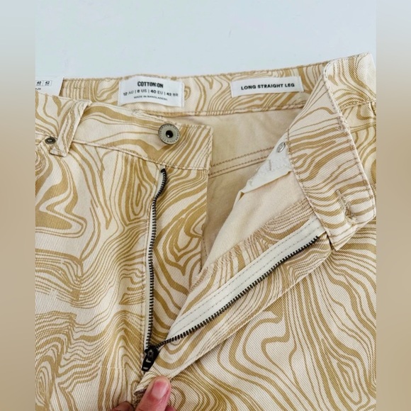Cotton On Long Straight Jeans in Marble Chalk size 8 - Picture 7 of 10